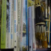 A quantity of art books, art supplies, etc.