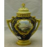 A Coalport vase and cover,