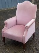 A Victorian/Edwardian upholstered armchair