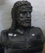 A large patinated bronze bust