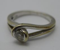 A white gold double knot ring