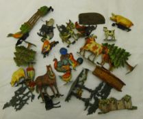 A quantity of tin plate toy farm yard animals etc