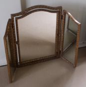 A gilt tryptych mirror