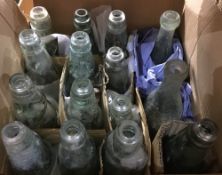 A collection of Victorian glass bottles