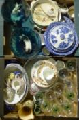 Two boxes of miscellaneous china and glass