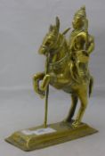 An eastern bronze model of a warrior on horse back
