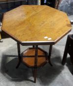 A Victorian octagonal walnut side table