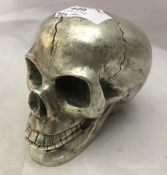 A silvered skull