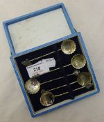 Five Chinese silver spoons
