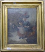 RICHARD DAVIES (19th century), Figures on a Dockside Quay, oil on canvas, signed and dated,