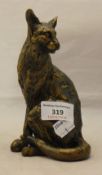 A model of a seated cat,