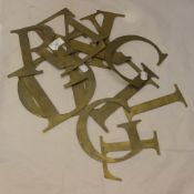 Twelve brass letters