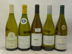 Five bottles of French white wine, comprising Denis Race Chablis 1er Cru 2002,