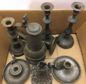 A quantity of pewter