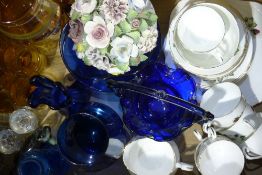 A box of miscellaneous china and glass