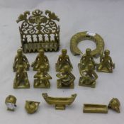 A quantity of Indian brass figures