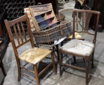 A quantity of country chairs and various bygones