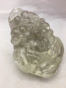 A rock crystal model of a toad