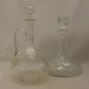 A cut glass ships decanter,