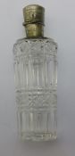 A French silver and cut crystal glass scent bottle