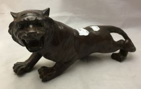 A bronze model of a tiger