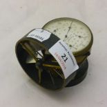 An unsigned lacquered brass air meter,