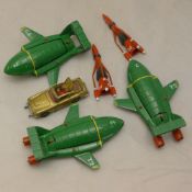 Five Match Box Thunderbird toys and a Corgi James Bond D.B.