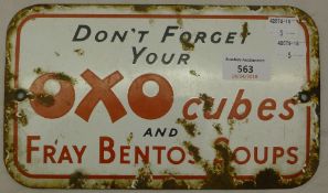 An OXO enamel advertising sign