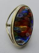 A silver and millefiori ring