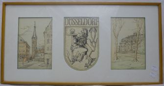 DUSSELDORF, watercolours, signed,
