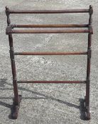 A Victorian mahogany towel rail