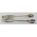 A pair of Victorian silver sugar tongs (62.