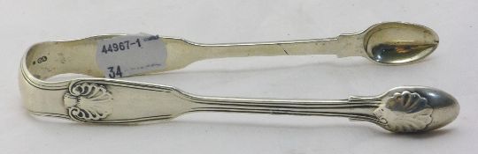 A pair of Victorian silver sugar tongs (62.