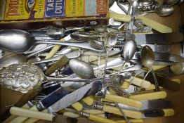 A quantity of plated and silver cutlery