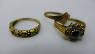 Three 9 ct gold rings (4.
