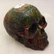 A decorative skull