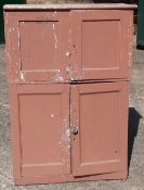 Two Victorian painted pine cupboards