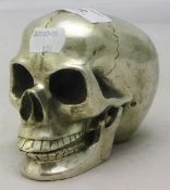 A silvered skull