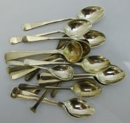 A quantity of silver tea and coffee spoons, etc.