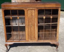 An early 20th century glazed oak bookcase