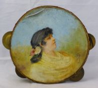 A painted tambourine