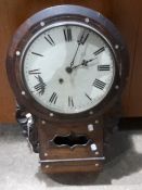 A Victorian rosewood drop dial clock