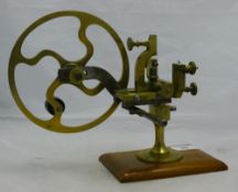 A Victorian brass precision Lathe,