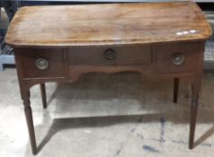 A 19th century mahogany bow fronted three drawer side table