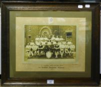 An early 20th century, framed and glazed photograph, 'B' Company Cross Country Team,