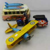 Three various tin toys