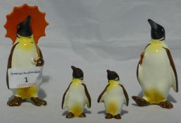 A family of four Beswick penguins