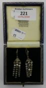 A pair of silver and paste set Art Deco earrings,