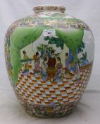 A large coloured Chinese vase