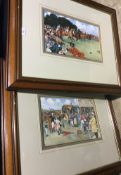 A pair of modern framed and glazed prints,